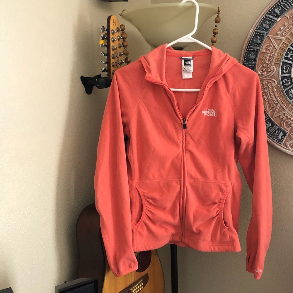 Coral North Face Sweater